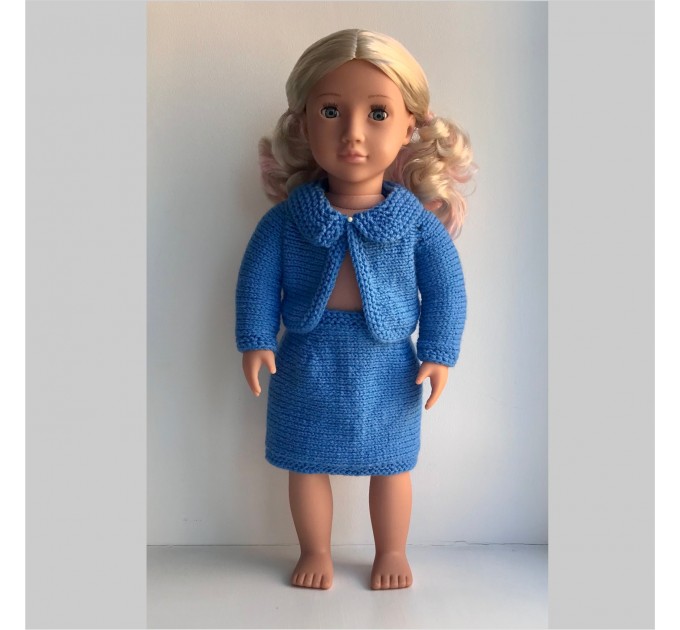 Blue jacket and skirt (american doll)