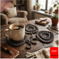 Autumn Whisper Leaf Mug Rug Crochet Pattern