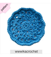 Blue flower crochet coaster pattern