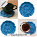 Blue flower crochet coaster pattern