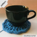 Blue flower crochet coaster pattern
