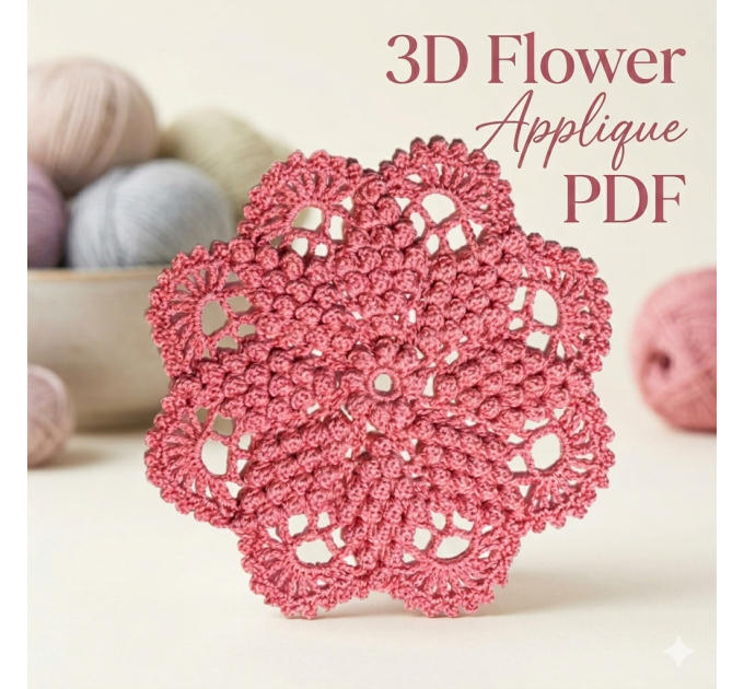 Crochet doily pattern Rose doily Crochet motif