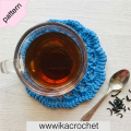 Blue flower crochet coaster pattern