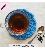 Blue flower crochet coaster pattern