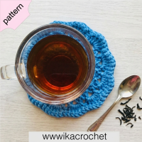 Blue flower crochet coaster pattern
