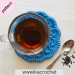 Blue flower crochet coaster pattern