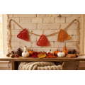 Crochet pattern motifs Leaf Banner pattern Burnt orange pillow decor