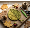 Crochet motif pattern applique leaf fall Leaf coaster