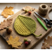 Crochet motif pattern applique leaf fall Leaf coaster