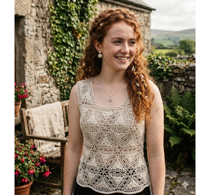 Crochet crop top pattern, Beach cover up pattern Celtic