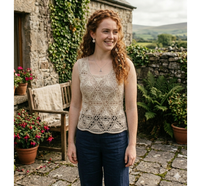 Crochet crop top pattern, Beach cover up pattern Celtic