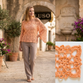crochet bell sleeves top PATTERN size S-M-L-XL