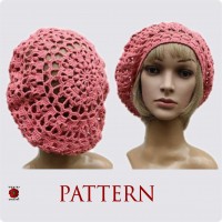 Women's hat pattern Crochet hat patterns spring hat Lace crochet beret
