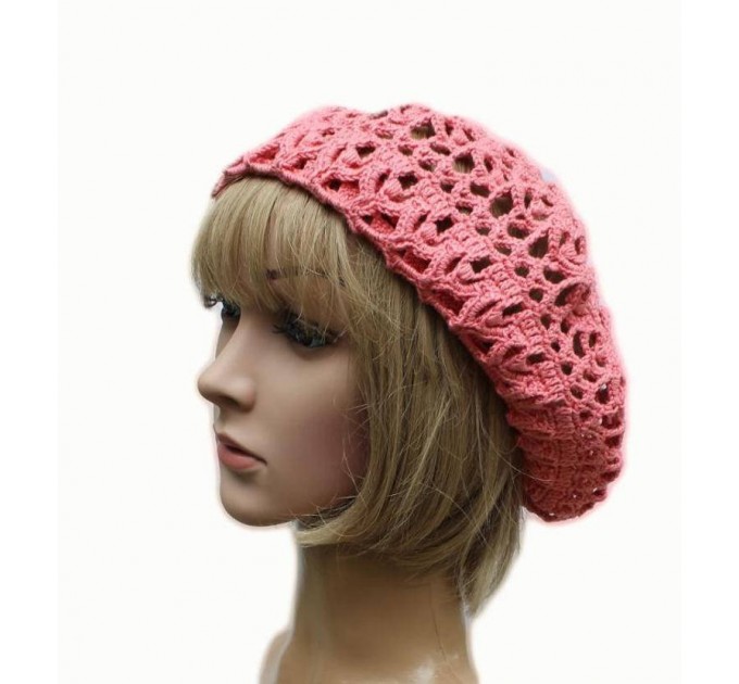 Women's hat pattern Crochet hat patterns spring hat Lace crochet beret