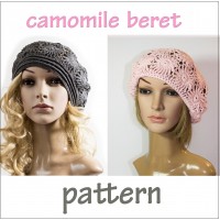 Crochet hat pattern Women's beret pattern Small, Medium, Large sizes
