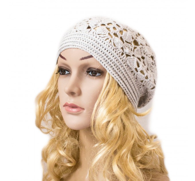 Women's crochet hat pattern, Eco friendly beach hat, summer crochet beret pattern 