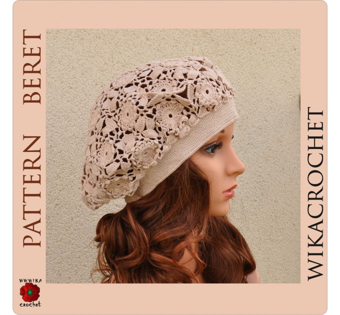 Women's hat patterns Crochet hat pattern cotton beret boho style