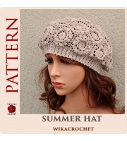 Summer crochet beret, open weave hat PATTERN