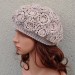 Summer crochet beret, open weave hat PATTERN