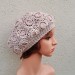 Summer crochet beret, open weave hat PATTERN