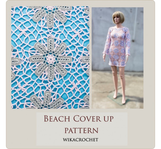 Crochet dress pattern lace tunic pattern size XXS XS sexy beach dress 2