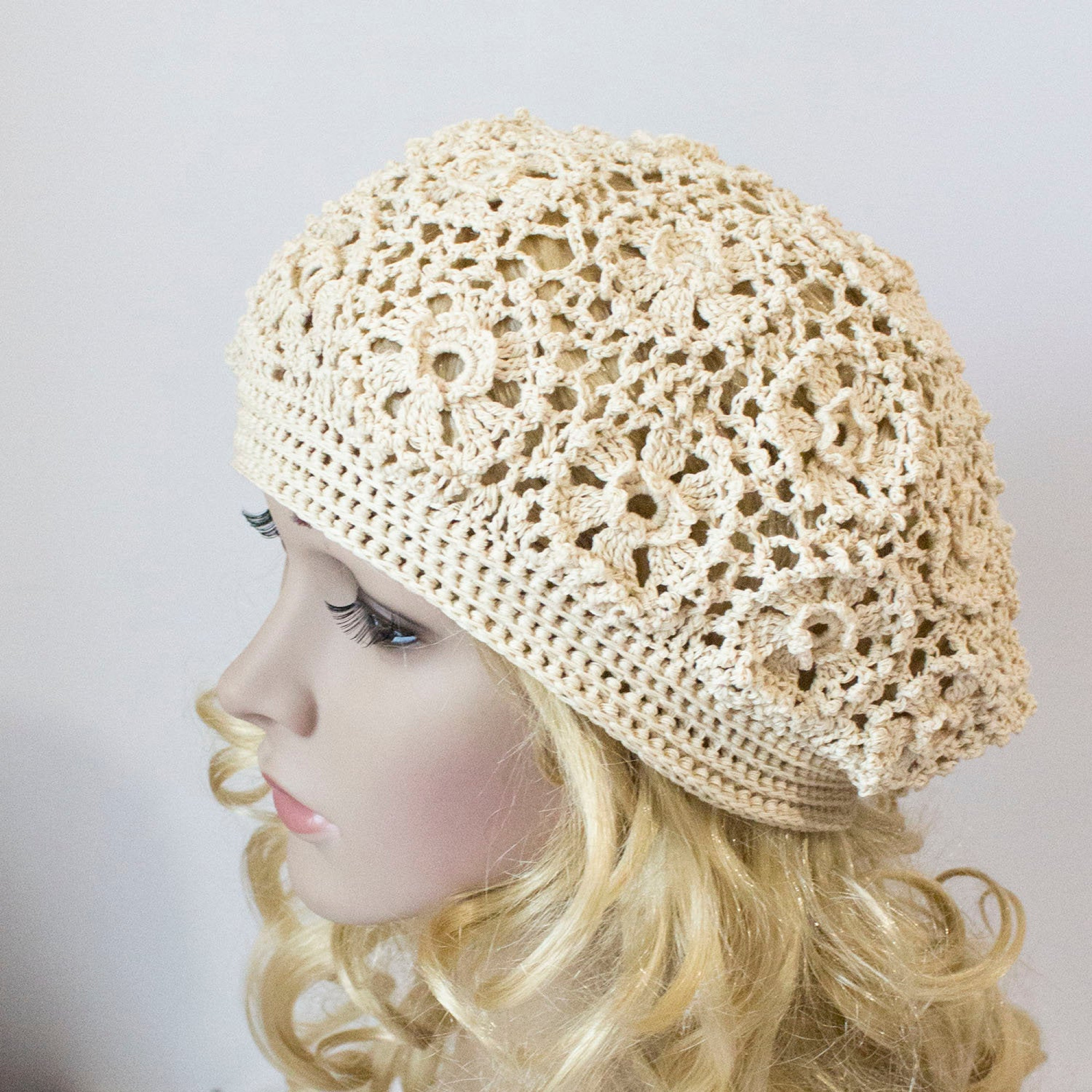 NEW Ivory Muse Handmade Crochet Beret for Women Crochet French Beret Pattern | The Ville Beret - Stitchberry main image 3