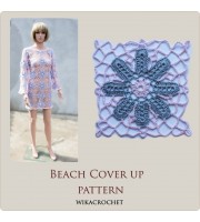 Crochet dress pattern for women plus size beach cover up pattern size L-XL