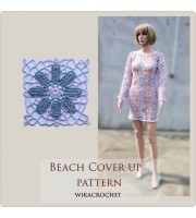 Crochet dress pattern for women plus size beach cover up pattern size L-XL