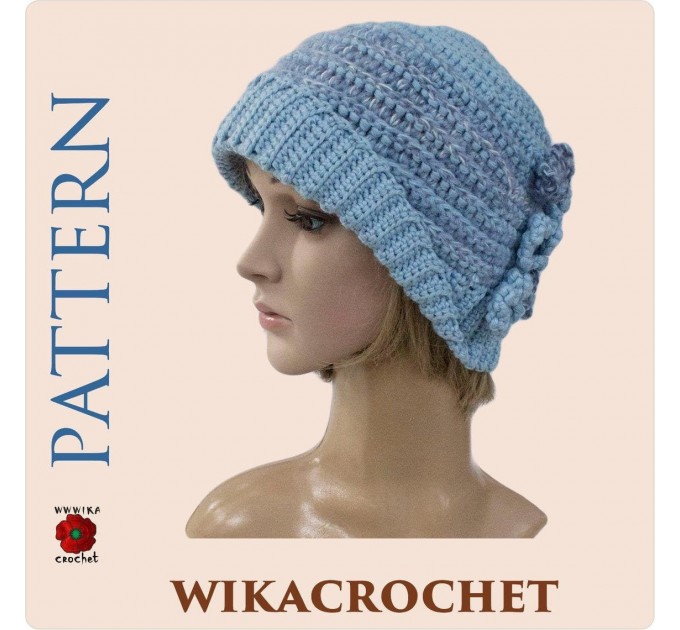 Crochet pattern women's cloche hat