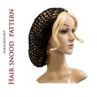 Black hair snood for women PATTERN 1940s style snood
