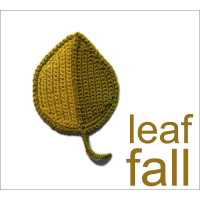 Crochet motif pattern applique leaf fall Leaf coaster
