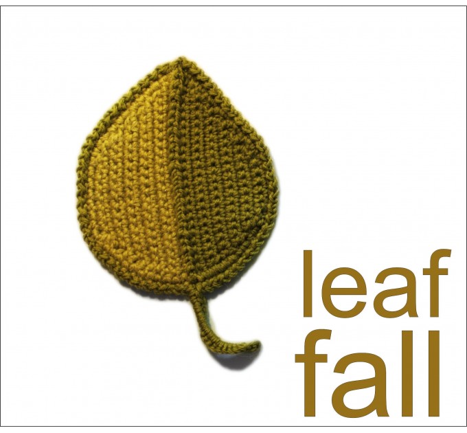 Crochet motif pattern applique leaf fall Leaf coaster